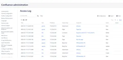 Access Log for Confluence — Atlassian plugin
