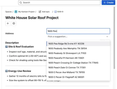 Address Lookup Field Type — Atlassian plugin