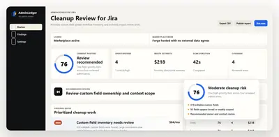 AdminLedger for Jira — Atlassian plugin