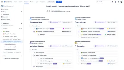 Advanced Content Navigator - Filter Page, Date, Status, Task — Atlassian plugin