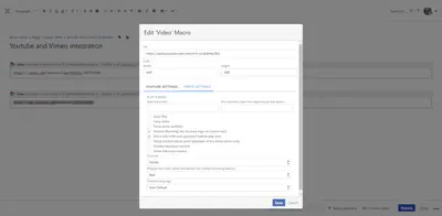 Advanced YouTube and Vimeo Integration — Atlassian plugin