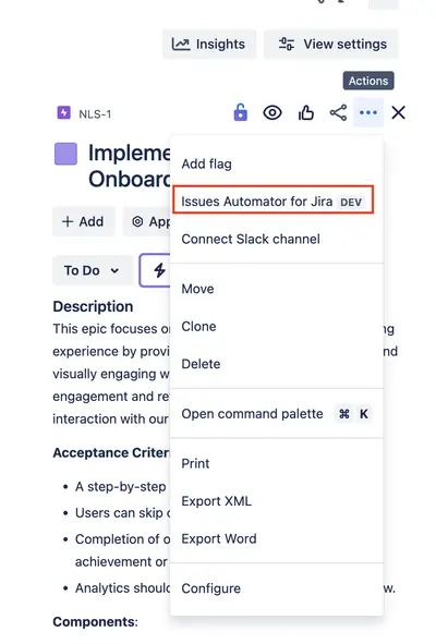 AI Issues Automator for Jira — Atlassian plugin