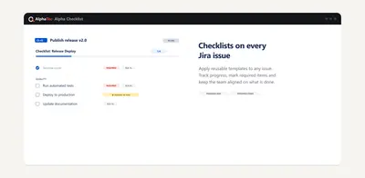 Alpha Checklist — Atlassian plugin