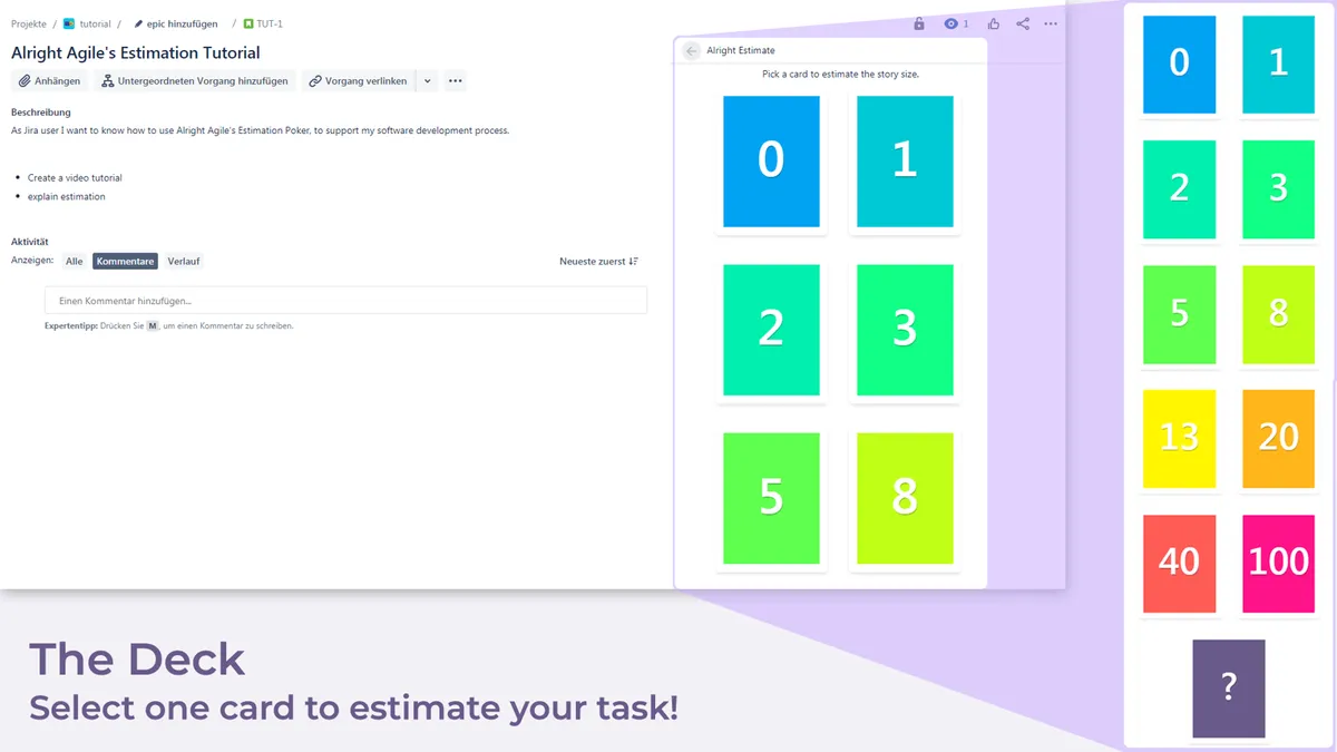 Alright Agile's Estimation Poker — screenshot from the Atlassian Marketplace listing