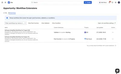 Apportunity: Workflow Extensions — Atlassian plugin