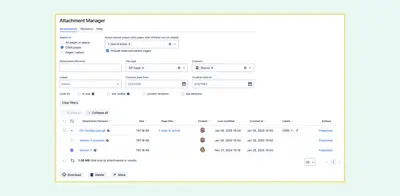 Attachment Manager - bulk edit attachments in Confluence — Atlassian plugin