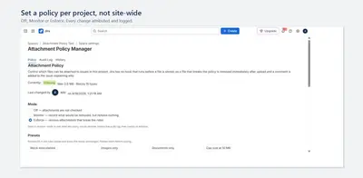 Attachment Policy Manager for Jira — Atlassian plugin