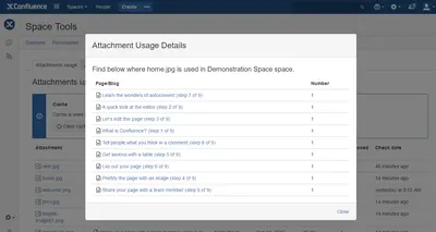 Attachments usage — Atlassian plugin