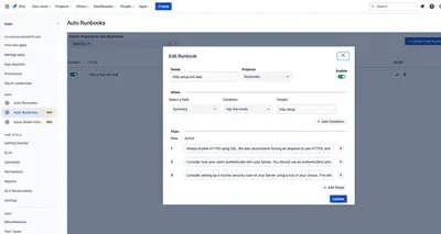 Auto Runbooks — Atlassian plugin