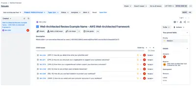 AWS Well-Architected Tool Connector for Jira — Atlassian plugin