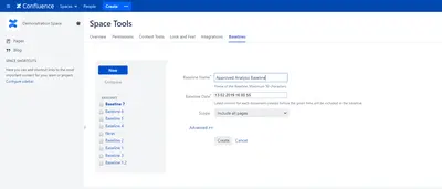 Baselines for Confluence — Atlassian plugin