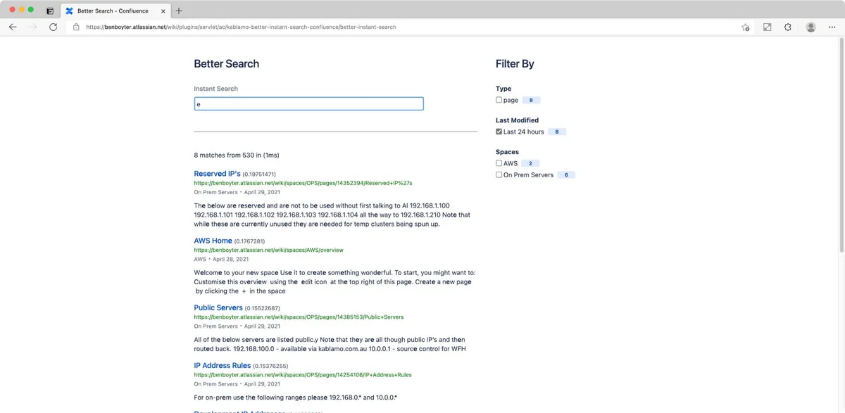 Better Instant Search for Confluence — screenshot from the Atlassian Marketplace listing