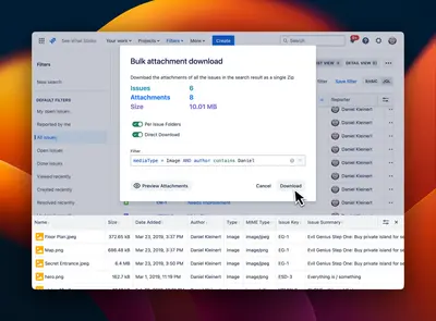 Bulk Attachment Download — Atlassian plugin