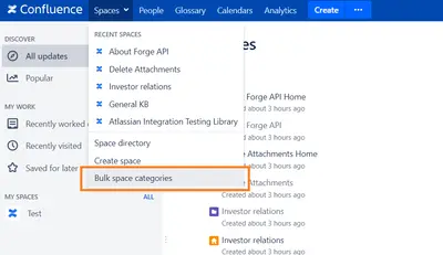 Bulk Space Categories (labels) — Atlassian plugin