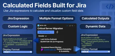 Calculated Custom Field — Atlassian plugin