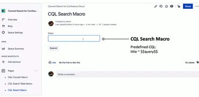 Canned Search for Confluence — Atlassian plugin