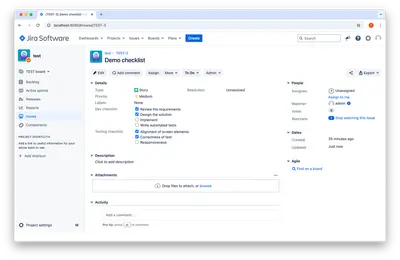 Checklist Custom Field for Jira Data Center — Atlassian plugin