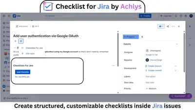 Checklists for Jira Work Items — Atlassian plugin