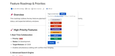 Classification levels — Atlassian plugin