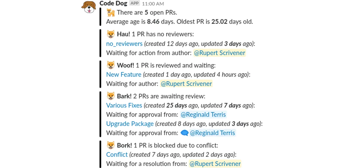 Code Dog for Slack — screenshot from the Atlassian Marketplace listing