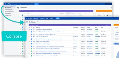 Collapsible Dashboard Sidebar — Atlassian plugin