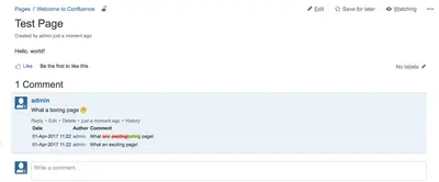 Comment History — Atlassian plugin