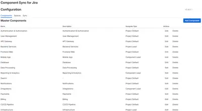 Component Sync for Jira — Atlassian plugin