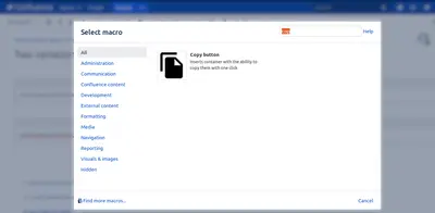 Copy button — Atlassian plugin