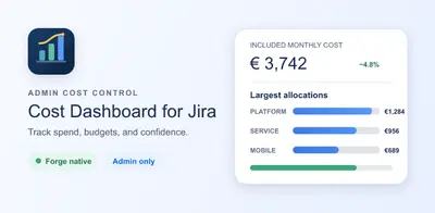 Cost Dashboard for Jira — Atlassian plugin