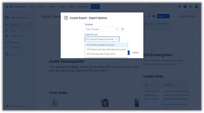 Crystal Export - for Confluence — Atlassian plugin