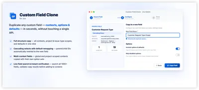 Custom Field Clone for Jira — Atlassian plugin
