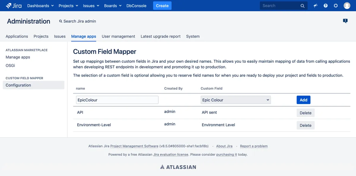 Custom Field Mapper — screenshot from the Atlassian Marketplace listing