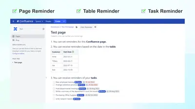 Date Reminder for Confluence — Atlassian plugin