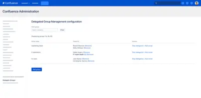 Delegated Group Management in Confluence — Atlassian plugin