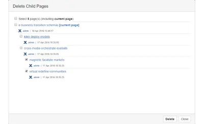 Delete Child Pages (Delete Page Tree) — Atlassian plugin