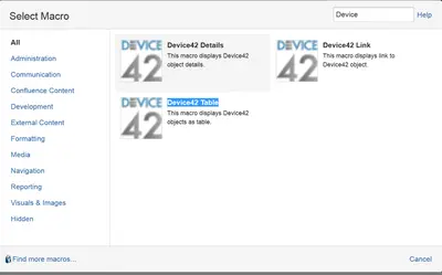 Device42 CMDB Connector for Confluence — Atlassian plugin