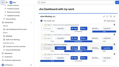 eZee Timer & Worklog — Atlassian plugin
