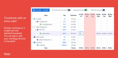 eZee Timesheet & Worklog — Atlassian plugin