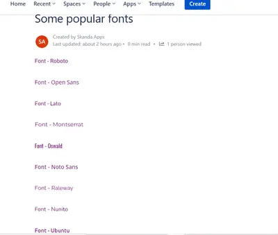 Fonts for Confluence — Atlassian plugin