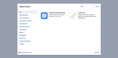 Google Calendar Agenda Macro — Atlassian plugin