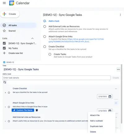 Google Tasks Integration: Checklist for Jira — Atlassian plugin