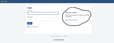Hide "Sign up for an account" JSM — Atlassian plugin