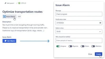 Issue Alarm — Atlassian plugin