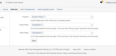 Issue Extra Message — Atlassian plugin