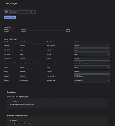 Issue Merger — Atlassian plugin