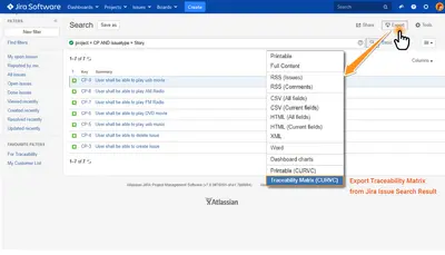 Issue Traceability Matrix for Jira — Atlassian plugin