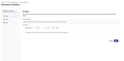 Issue/Work Item Summary & Description Templates for Jira — Atlassian plugin