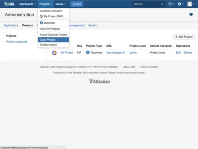 Jira Copy Project Plugin — Atlassian plugin