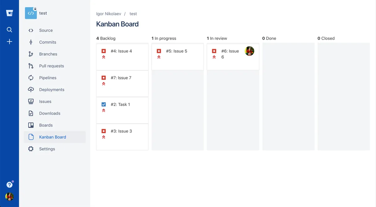 Kanban Board for Bitbucket — screenshot from the Atlassian Marketplace listing