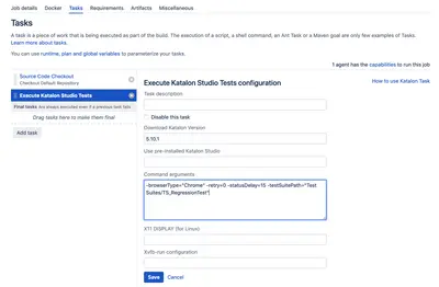 Katalon Studio for Bamboo — Atlassian plugin